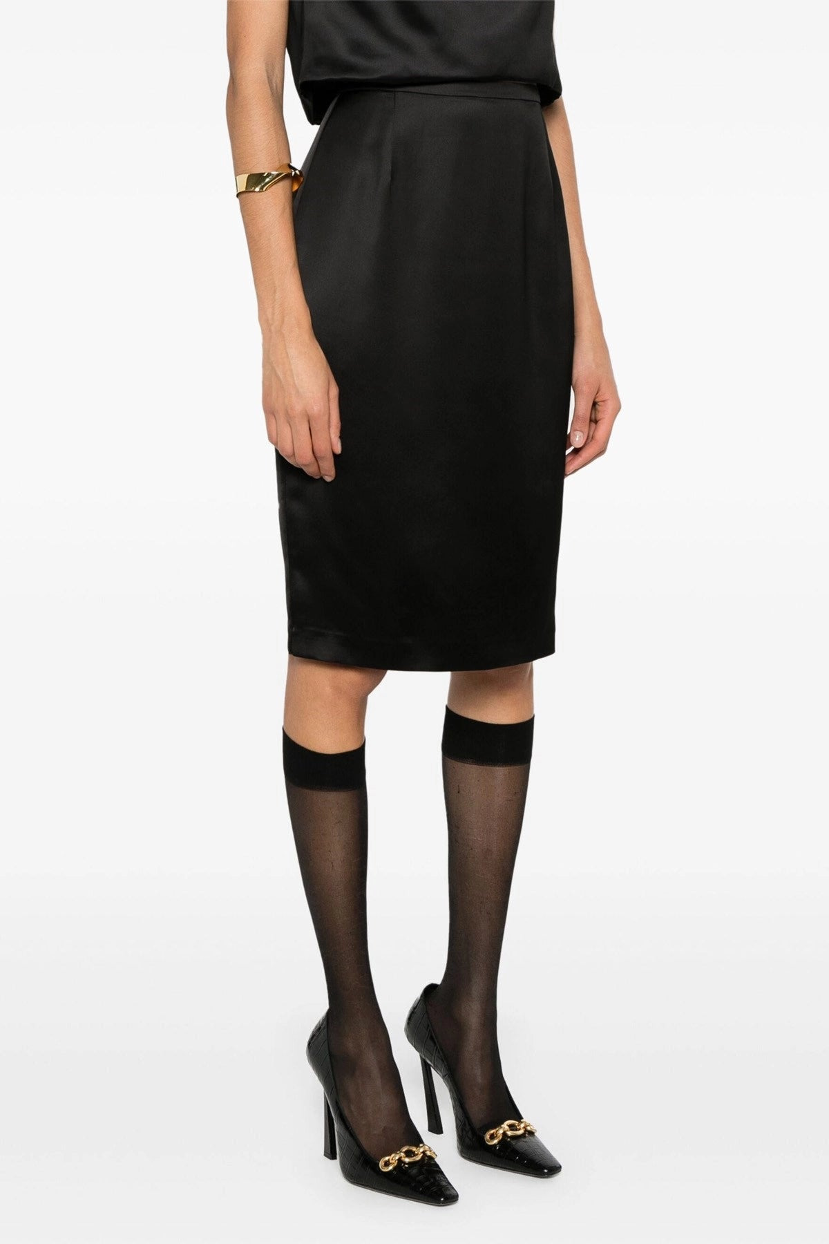 Saint Laurent Women Satin Skirt - 2