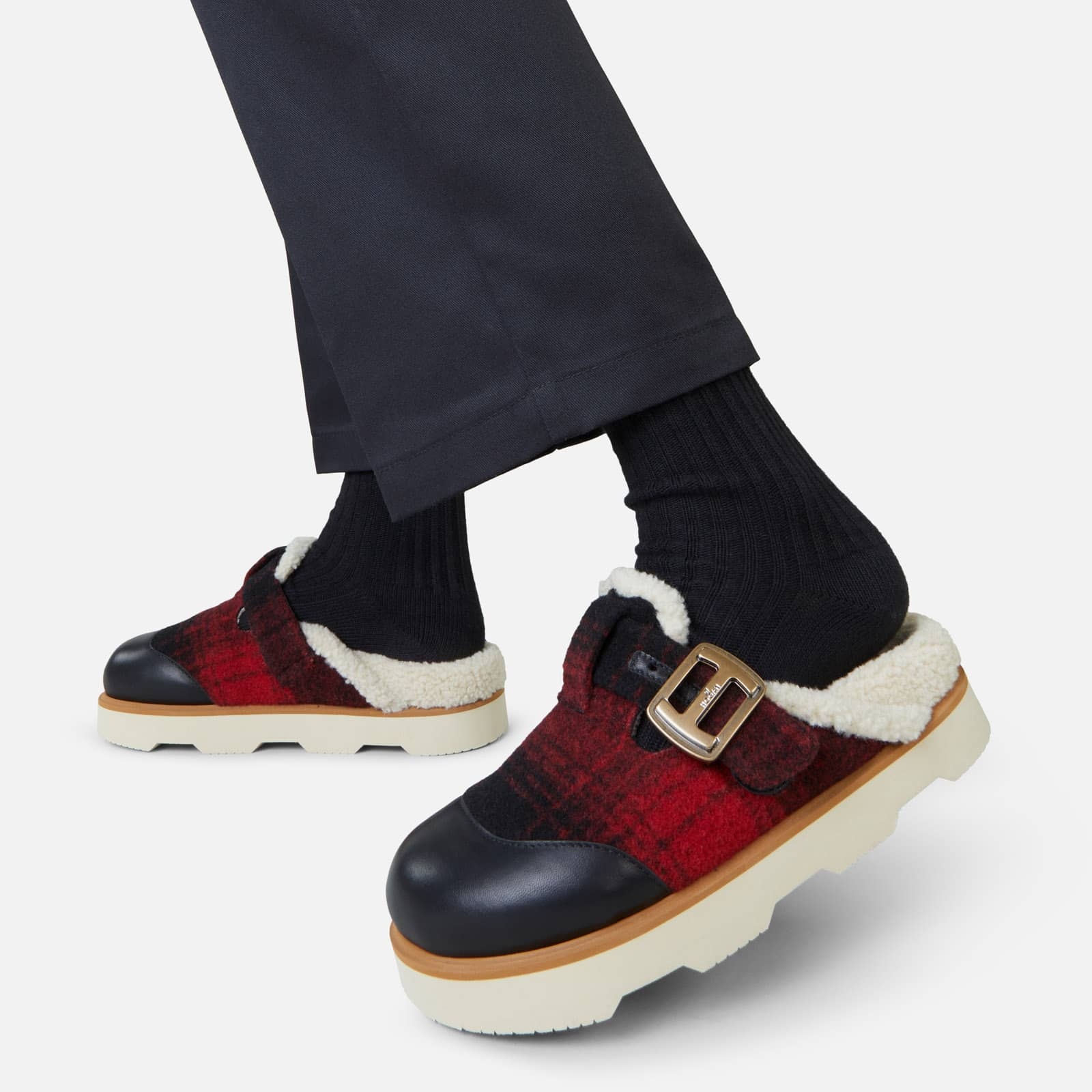 Hogan H625 Mule Shoes Red Black Beige - 5