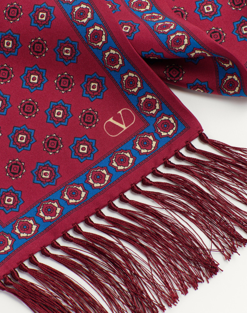 Valentino CHAMBER SILK BANDEAU SCARF WITH FRINGE outlook