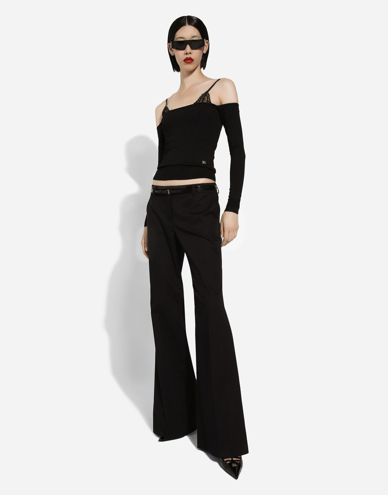 Strapless viscose sweater with muffs 5