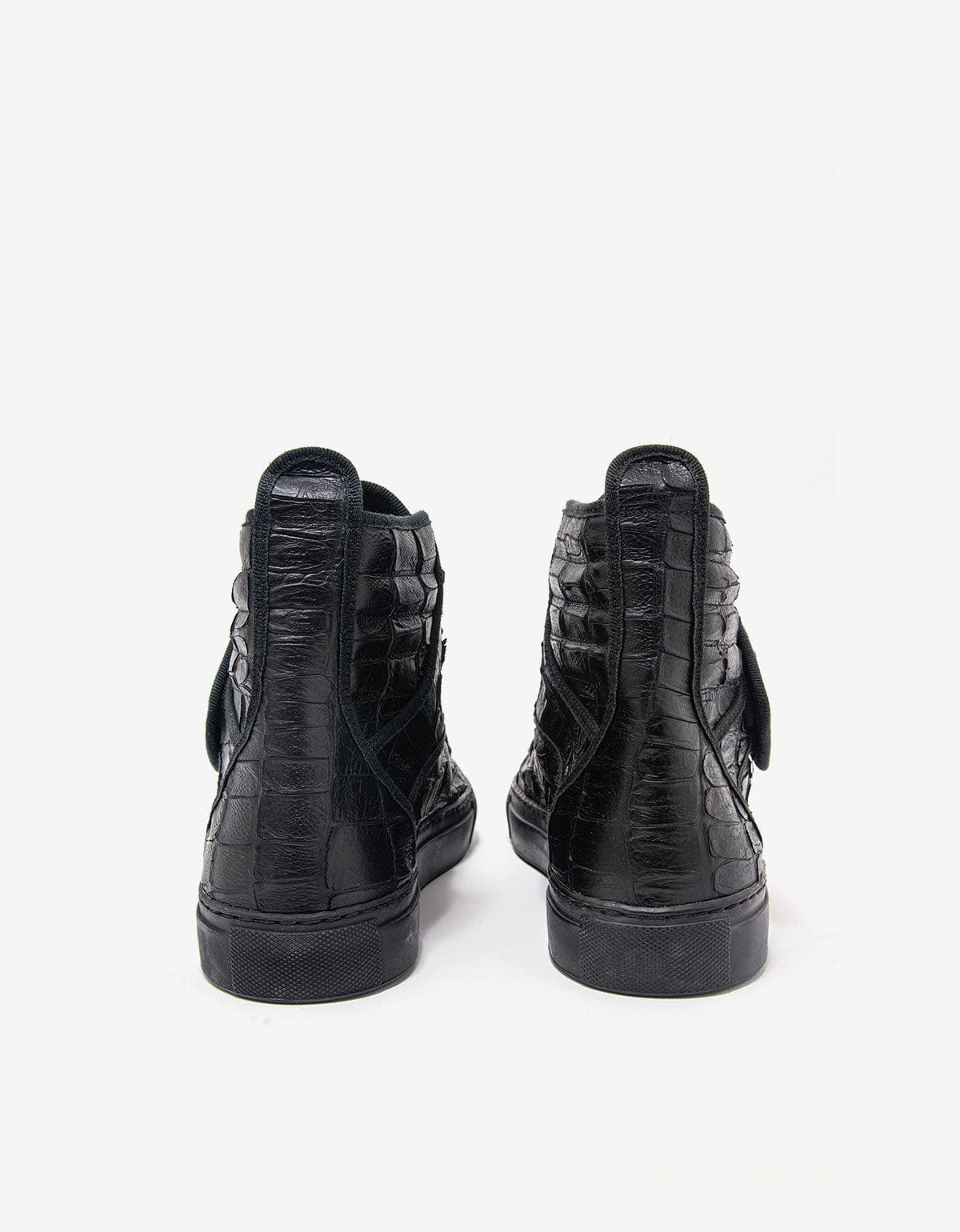 Raf Simons Black Croc Effect High Top Trainers - 4