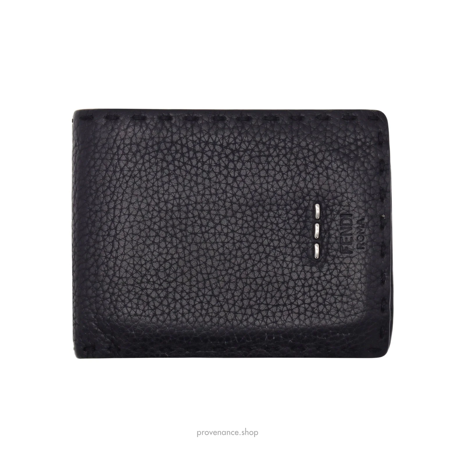 Fendi Selleria Horizontal Wallet - Black Roman Leather - 1