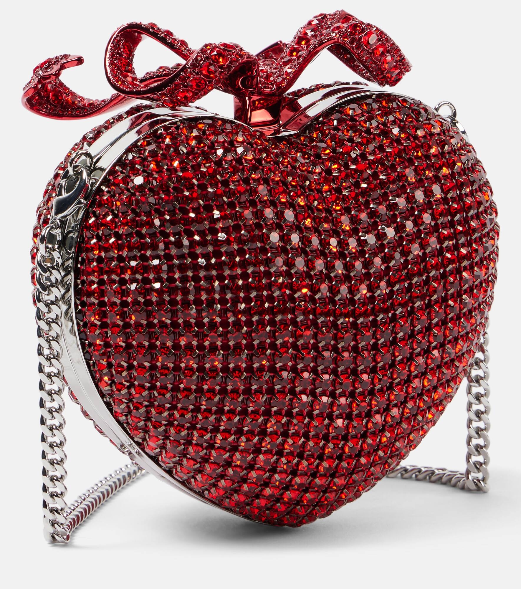 Bow crystal-embellished clutch - 4