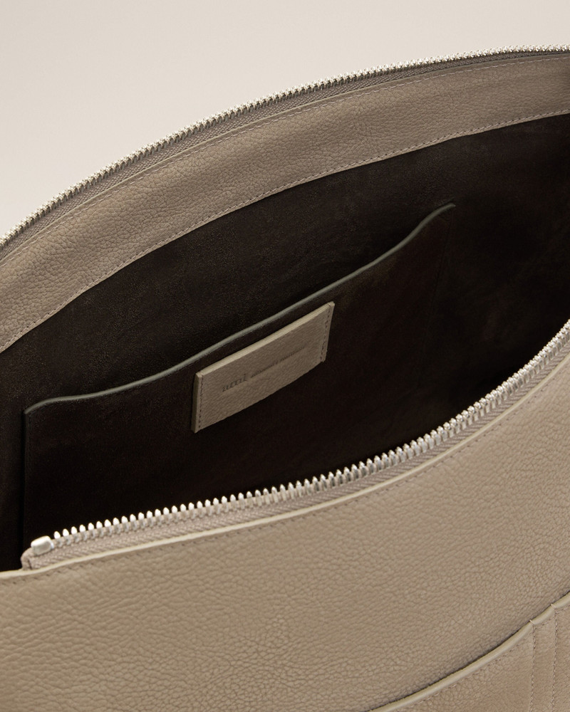GREY COW LEATHER LARGE FLAP CARROUSEL BAG 7
