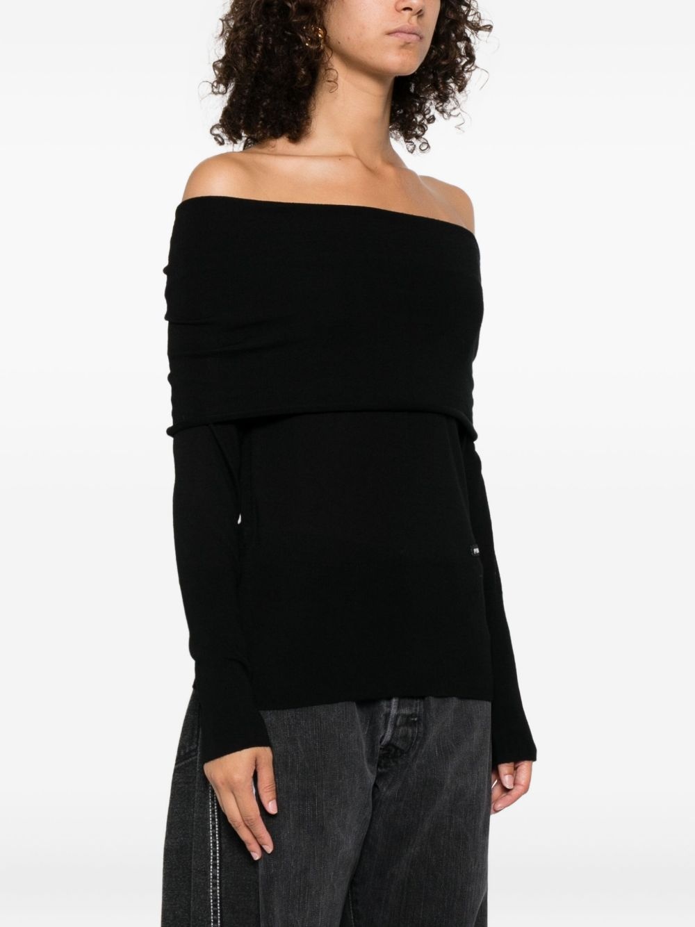 off-shoulder wool top - 3