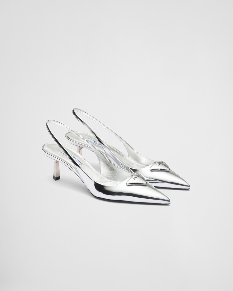 Brushed leather slingback pumps 2