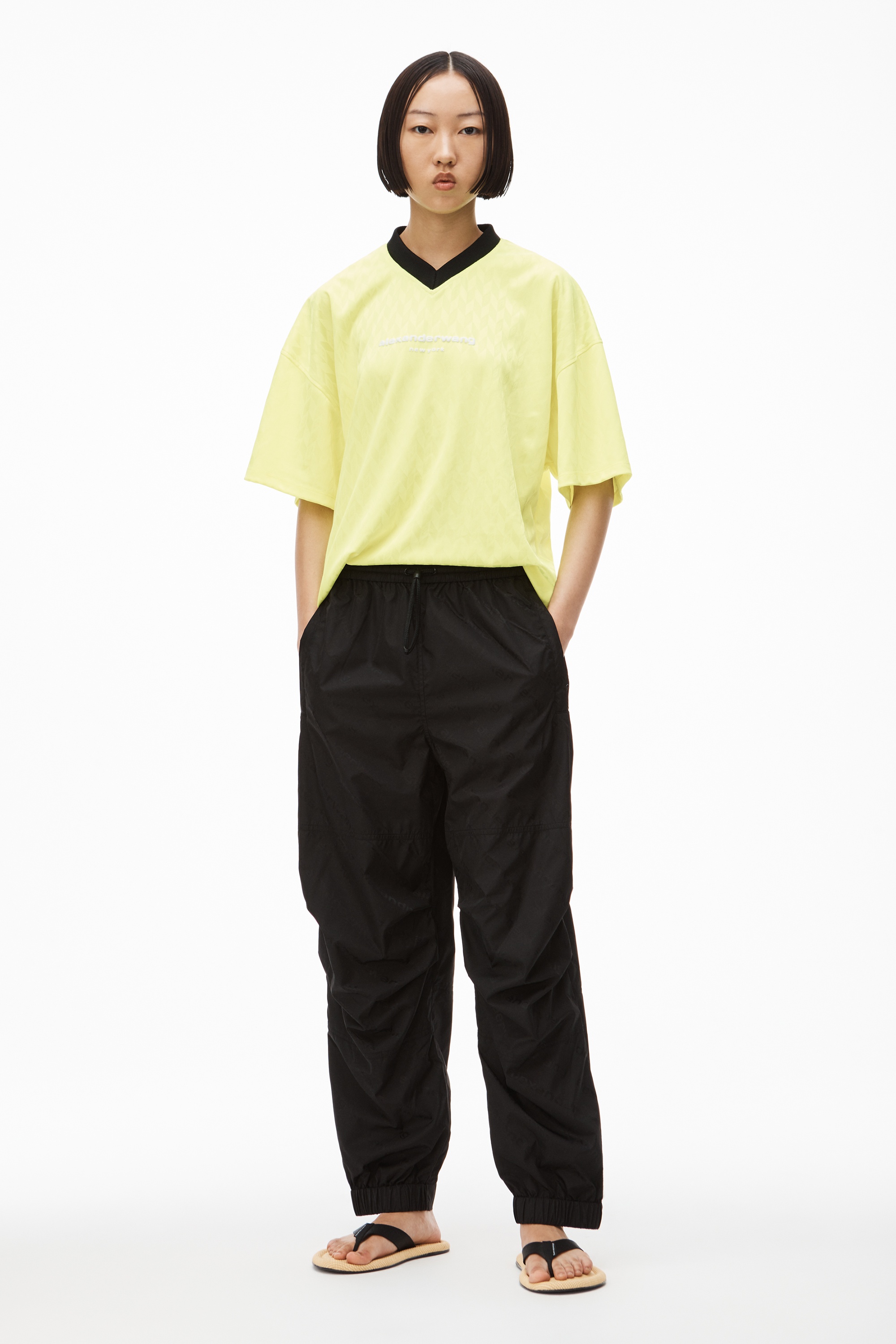 TRACK PANT IN LOGO JACQUARD NYLON - 2