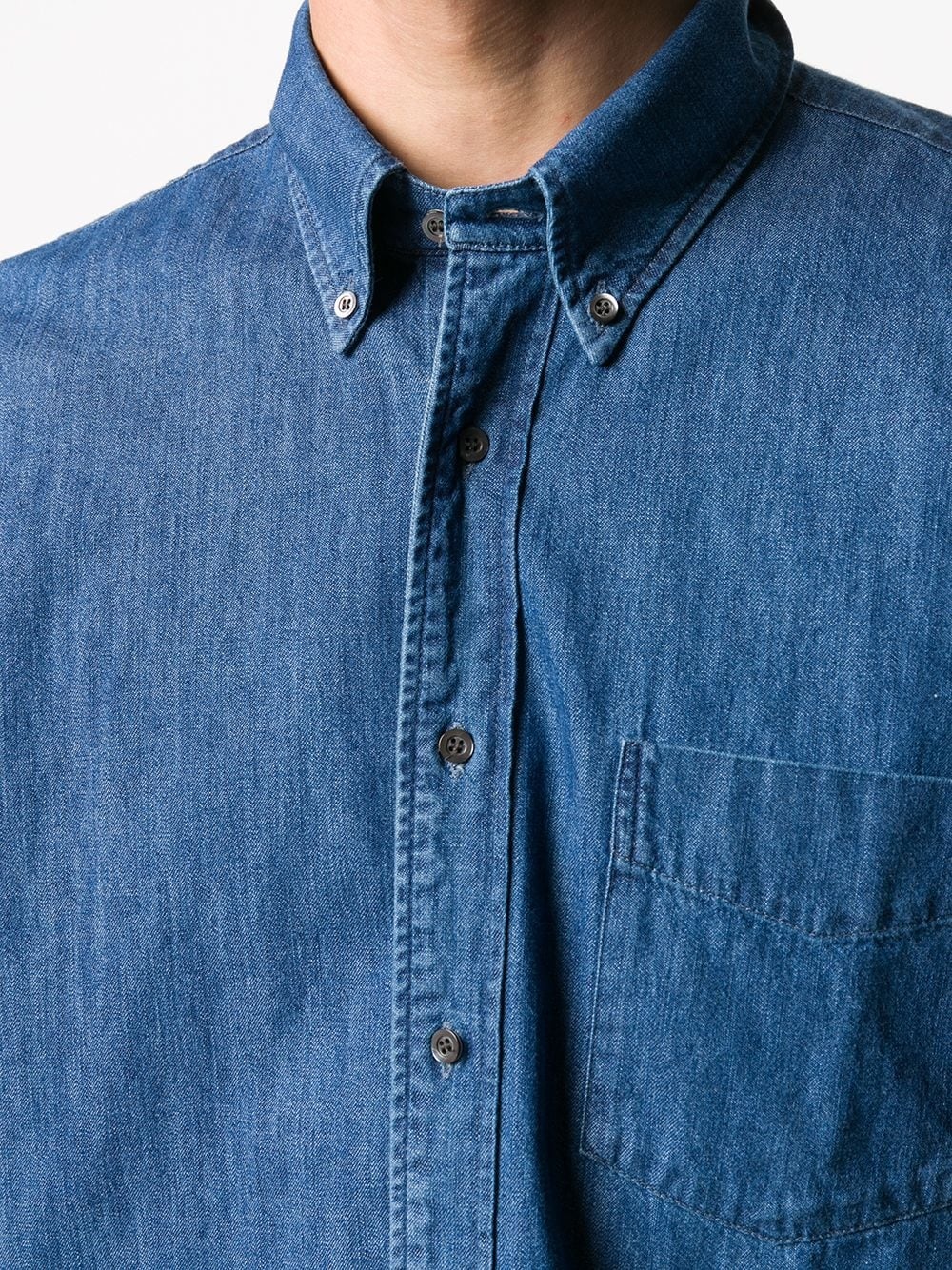 denim button-down shirt - 5