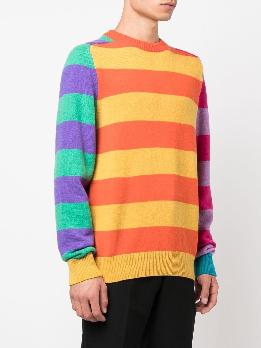 stripe-pattern jumper - 3