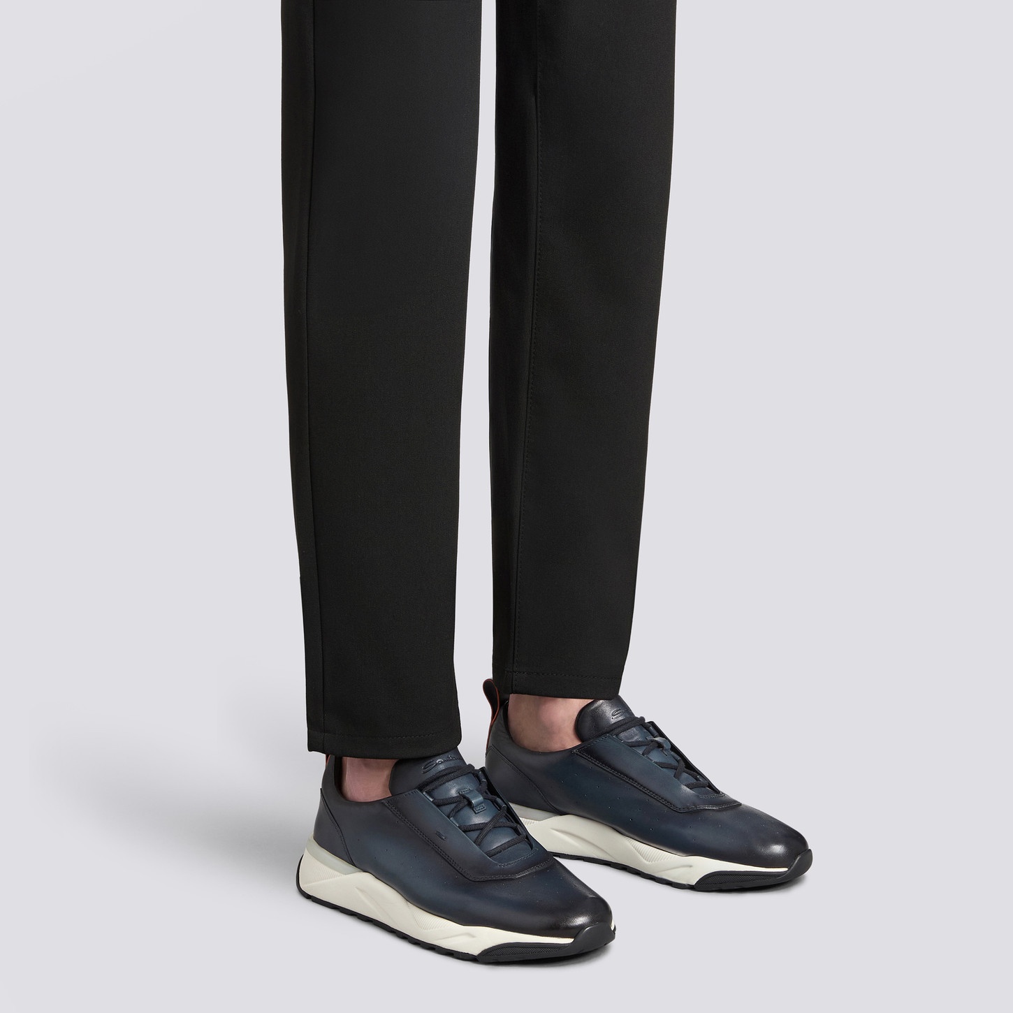 Men's blue leather sneaker - 2