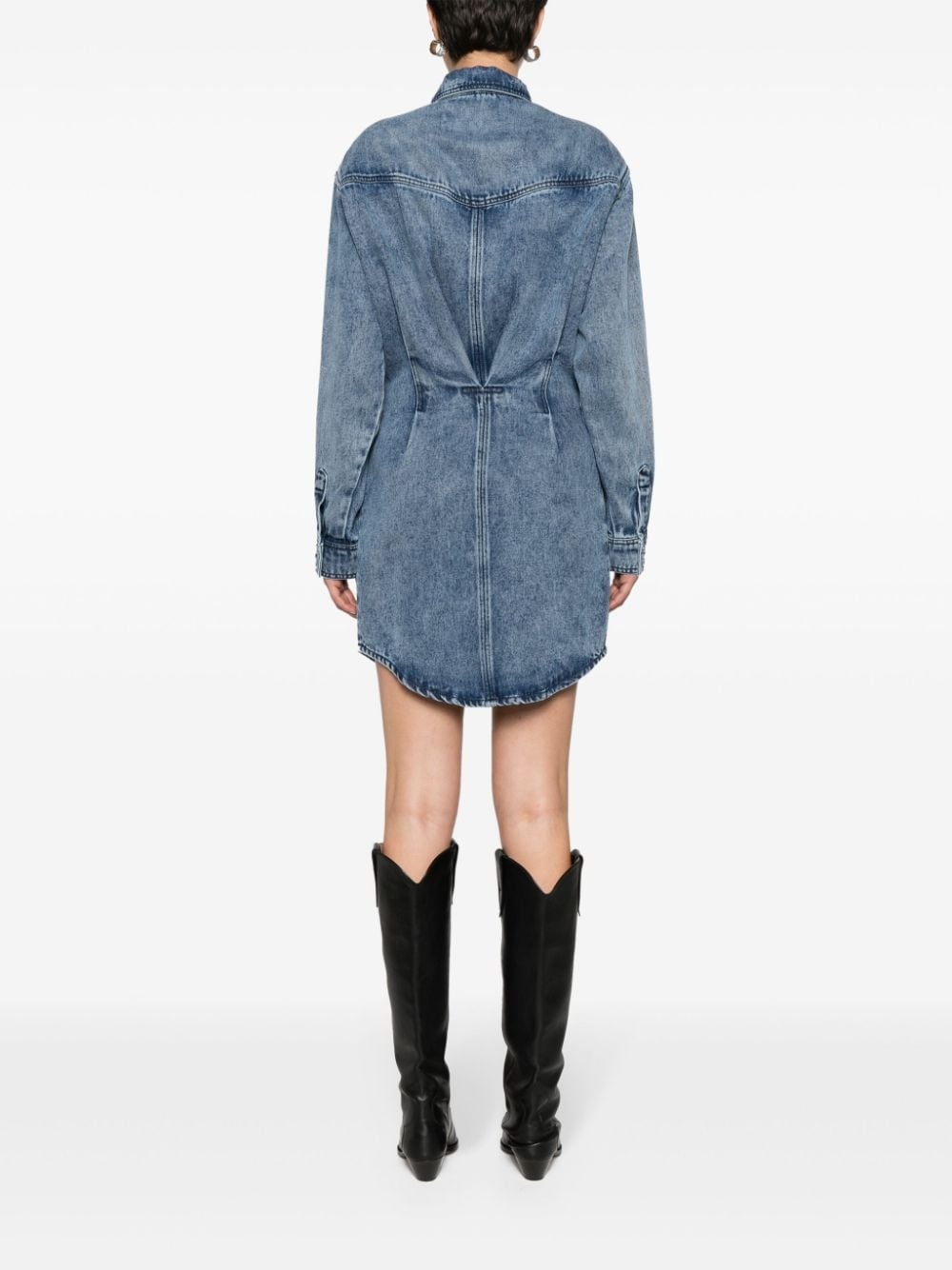 Liliko denim shirt minidress - 4