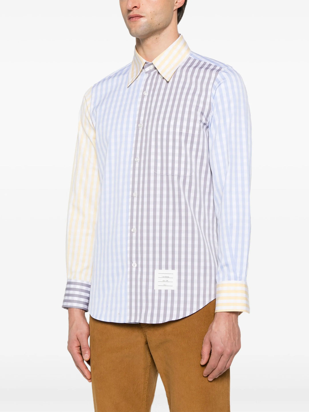 Gingham Check Poplin Funmix Shirt Men - 3