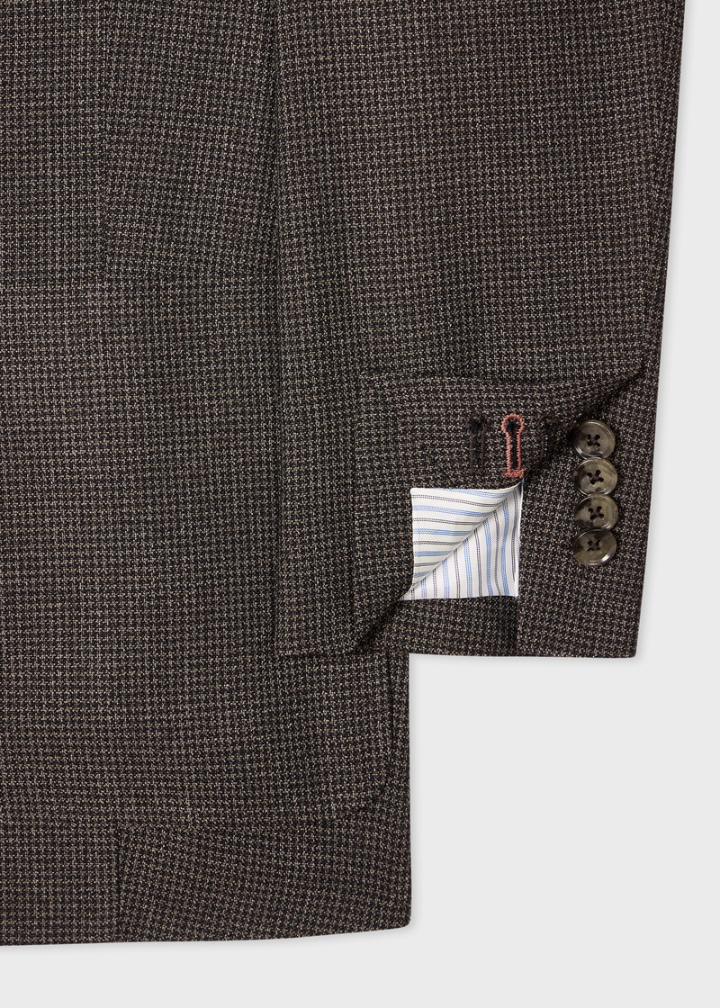 Women's Brown Wool Houndstooth Double Breasted Blazer 3