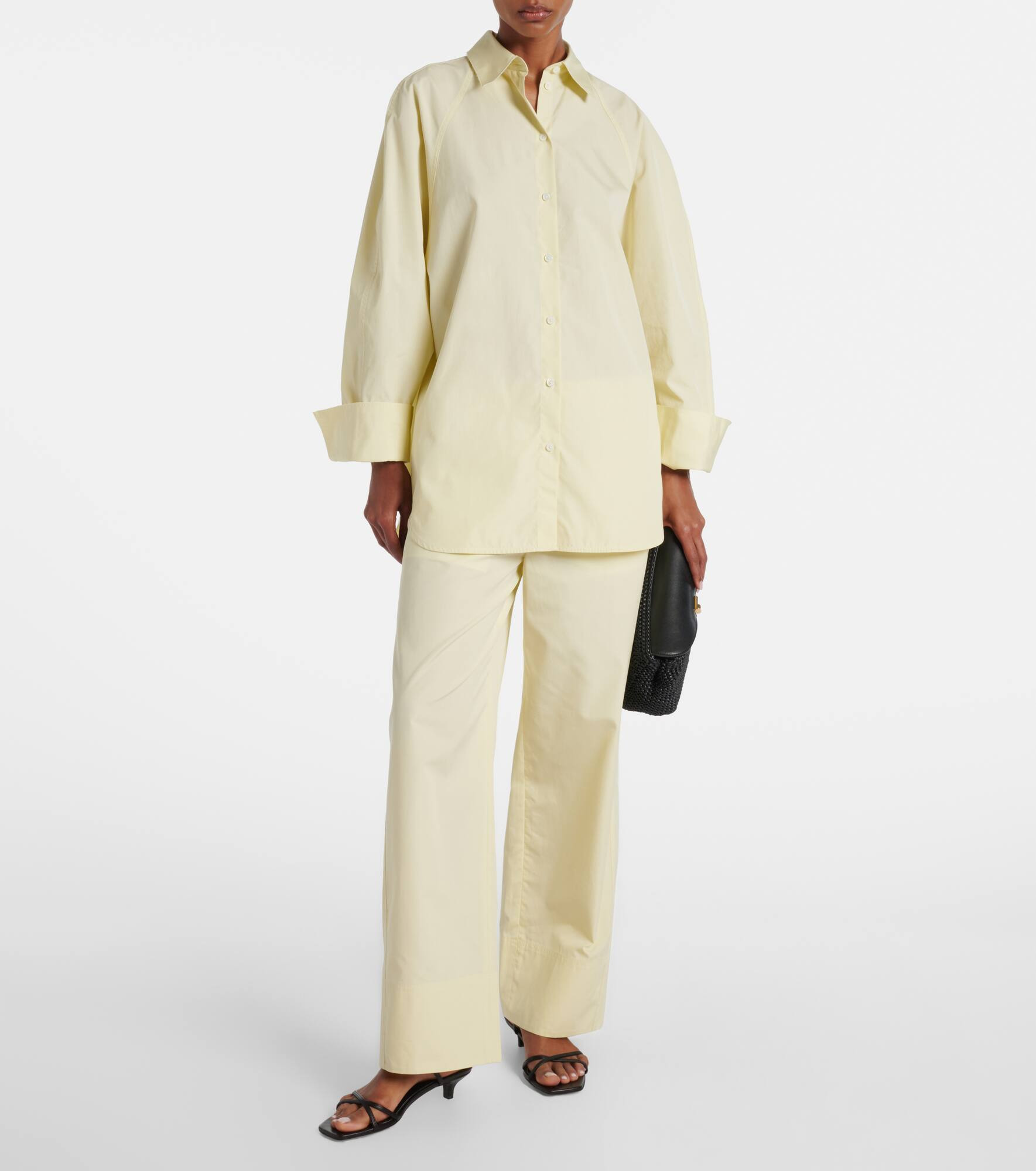 Cotton poplin wide-leg pants - 2
