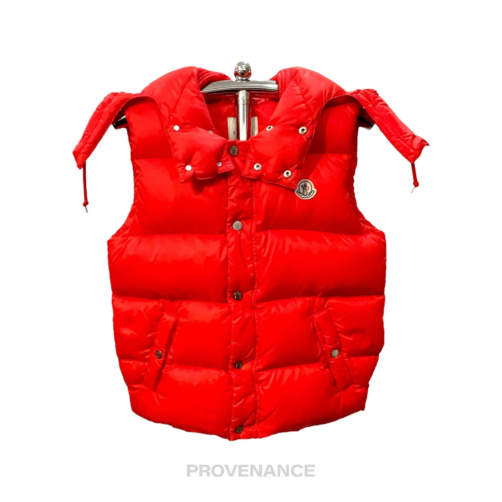 Moncler x Balenciaga Hooded Down Vest - Red - 1