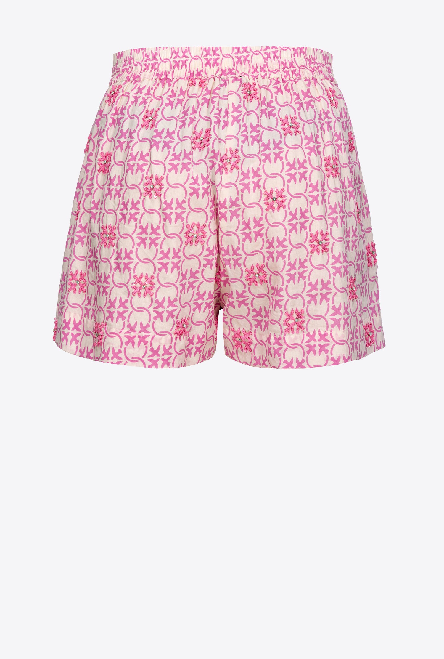 MUSLIN SHORTS WITH MONOGRAM AND EMBROIDERY - 7