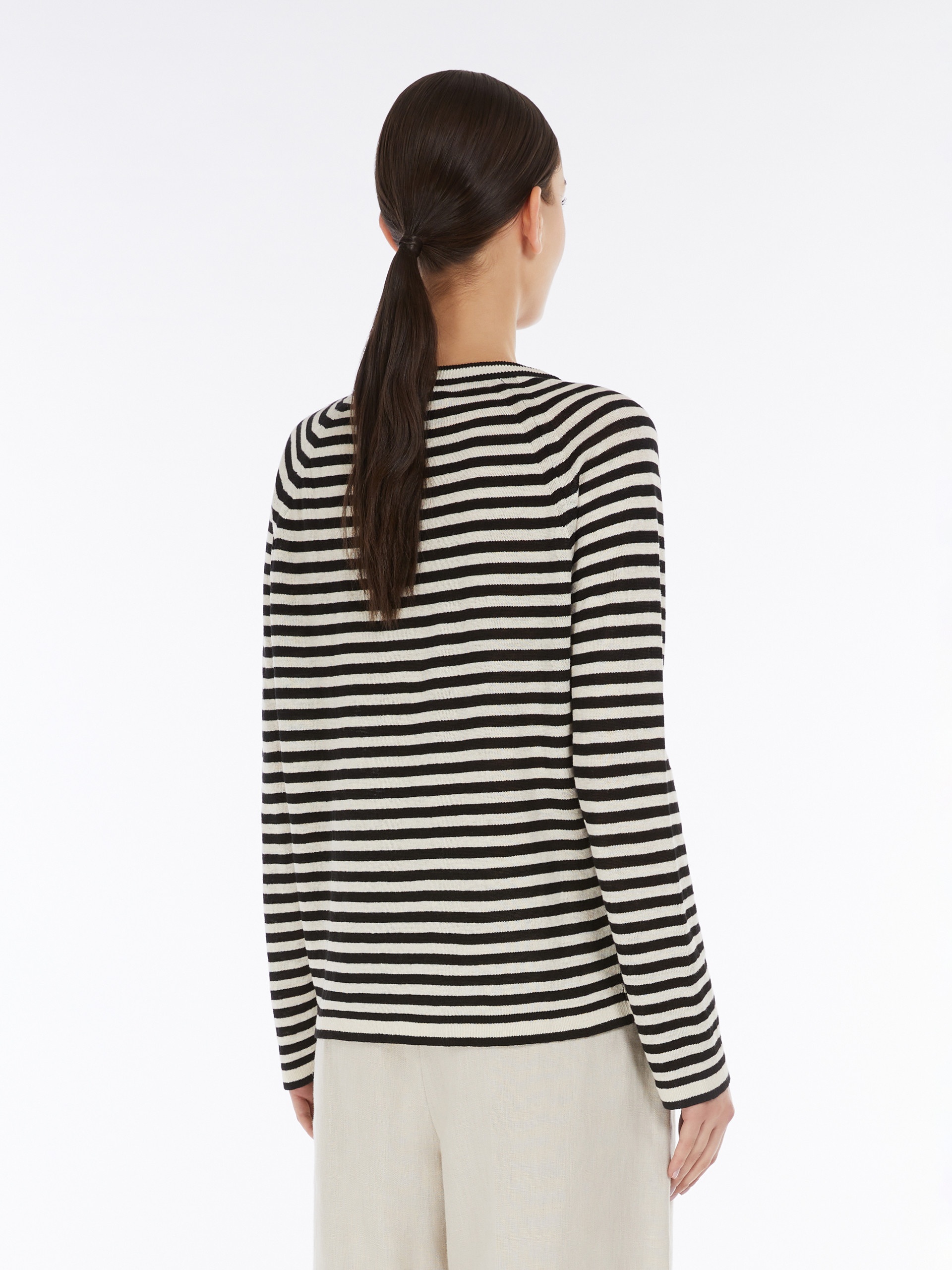 CANTI Striped linen yarn sweater - 4