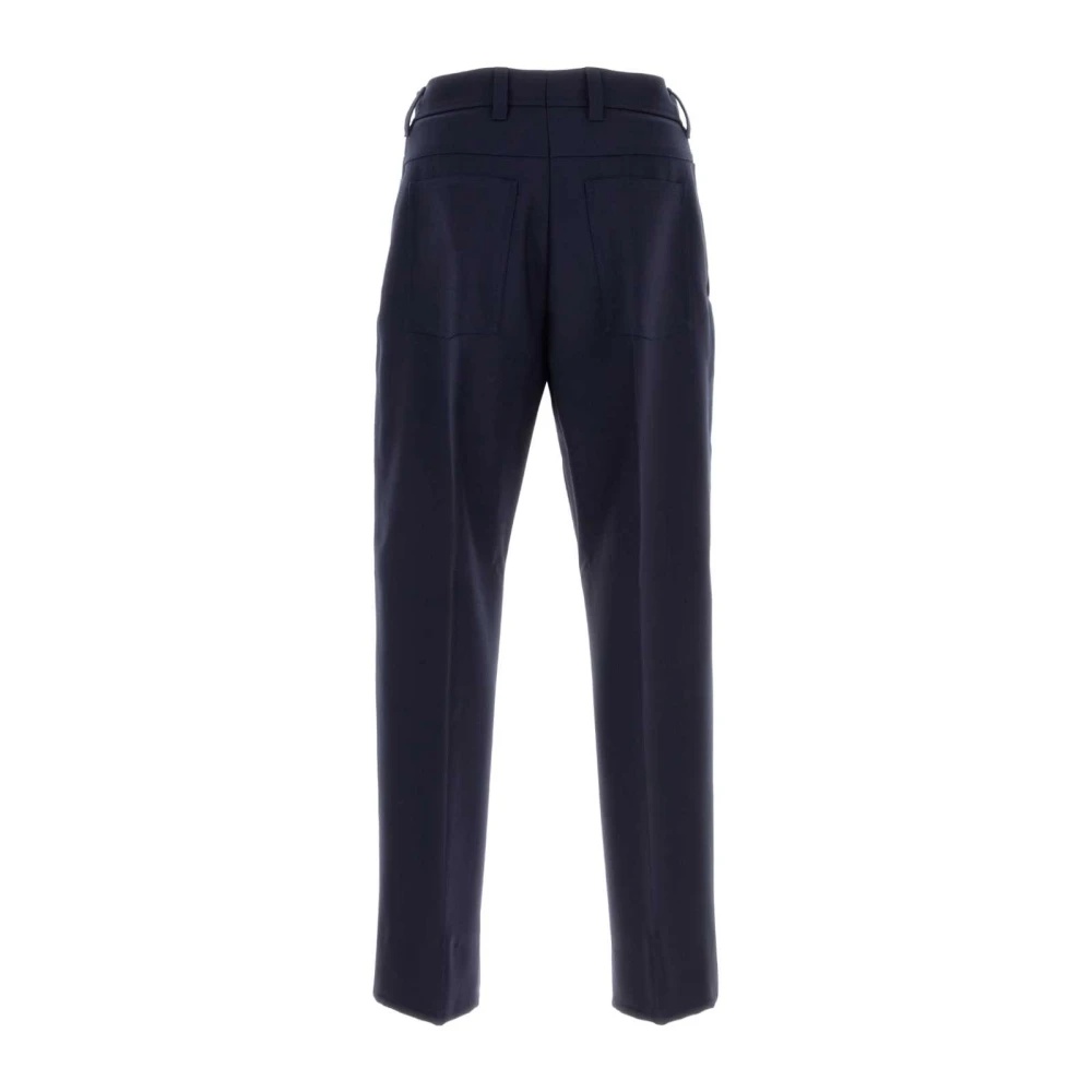 NAVY BLUE WOOL PANT - 2