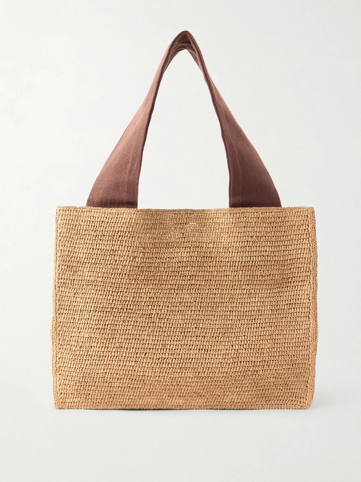 Loretta Leather- And Webbing-trimmed Raffia Tote - 1