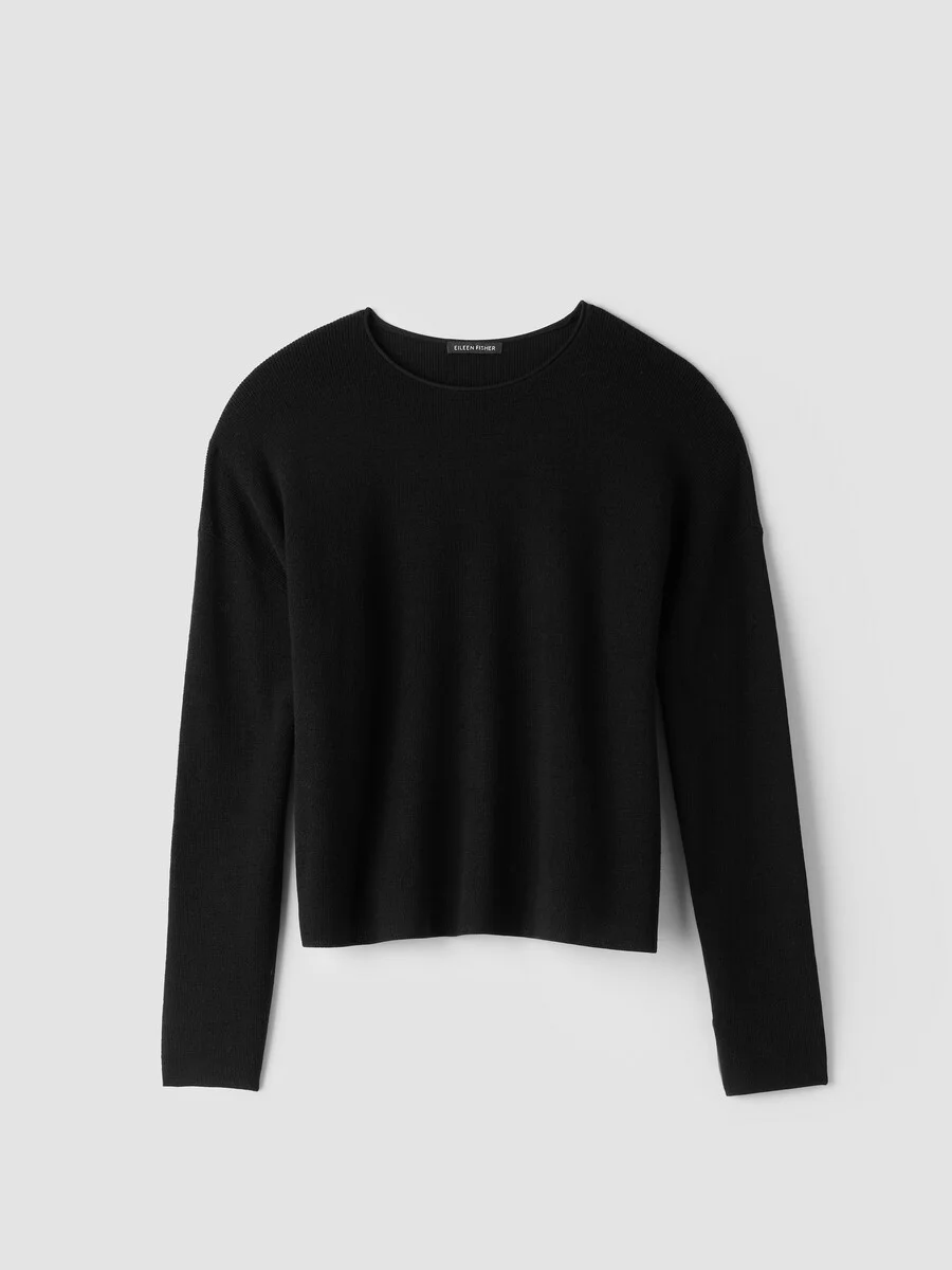 Superfine Merino Crew Neck Top in Regenerative Wool - 1