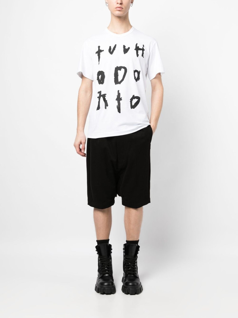 Comme des Garçons Homme Plus text-print cotton T-shirt outlook