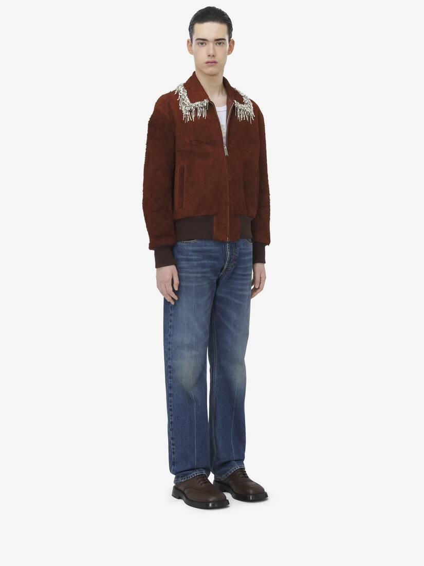 Raw Suede Bomber Jacket - 4
