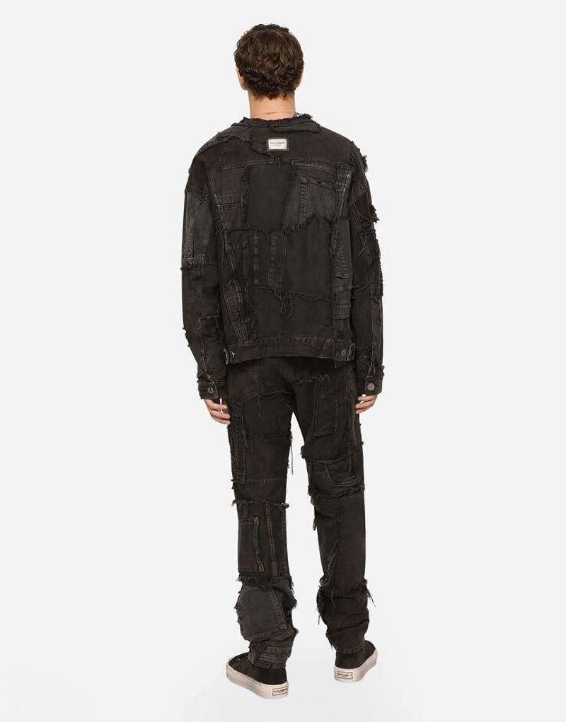 Loose overdyed patchwork denim jeans 3