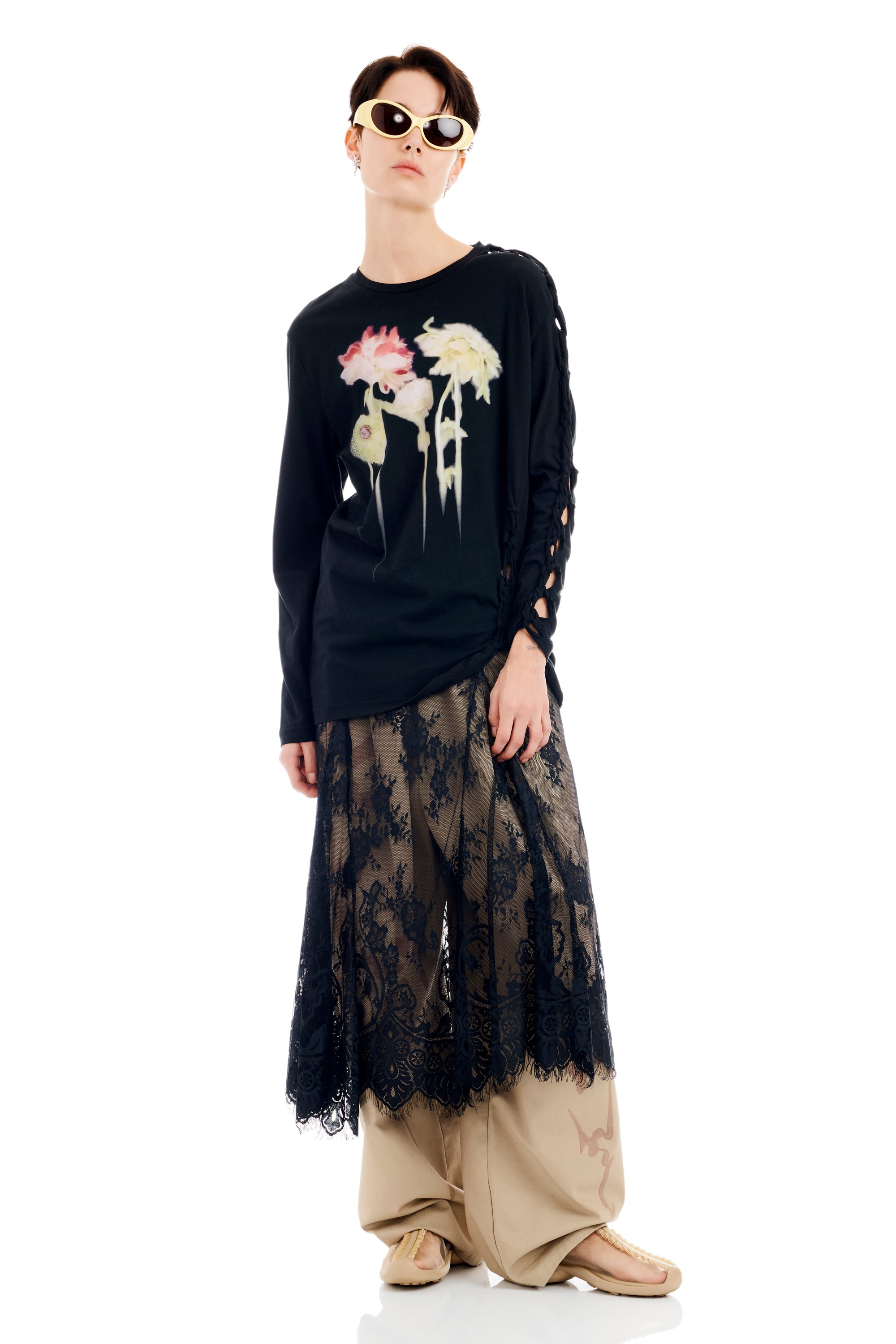 BLACK FLOWER DRIP TOSH L/S TEE - 2