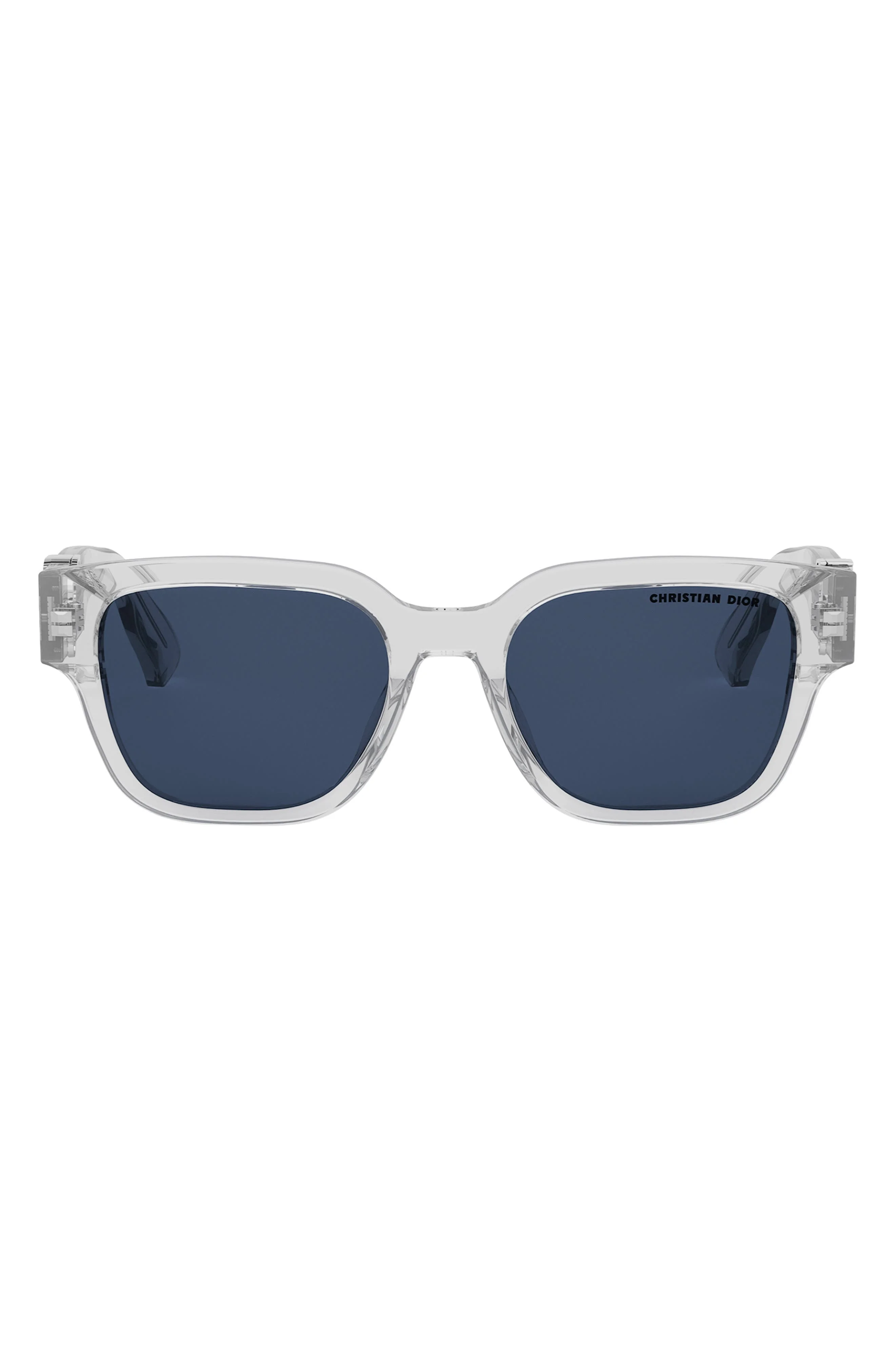 'DiorOblique S1F 53mm Square Sunglasses in Crystal/Other /Blue at Nordstrom - 1
