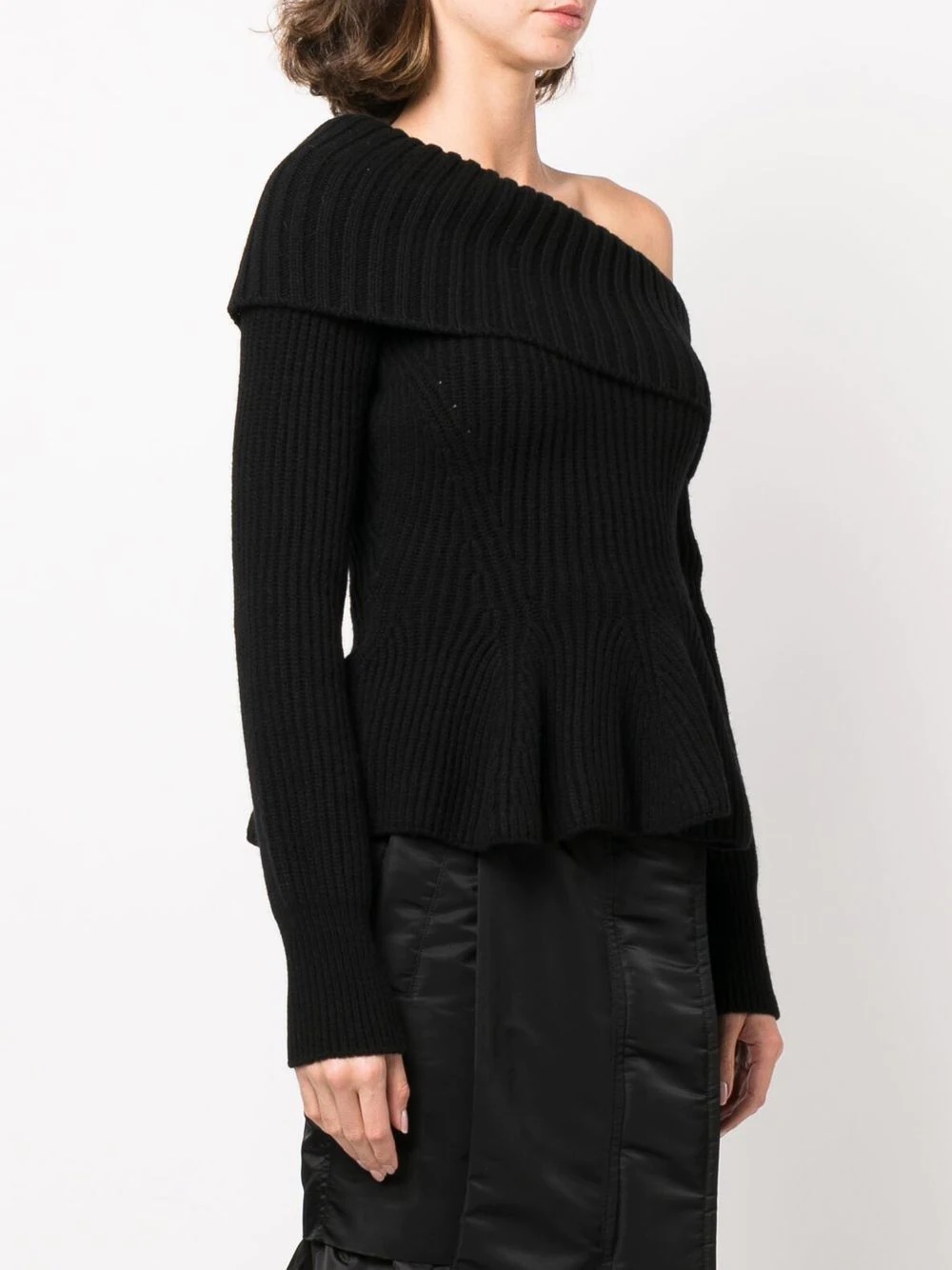 peplum-waist ribbed jumper - 3