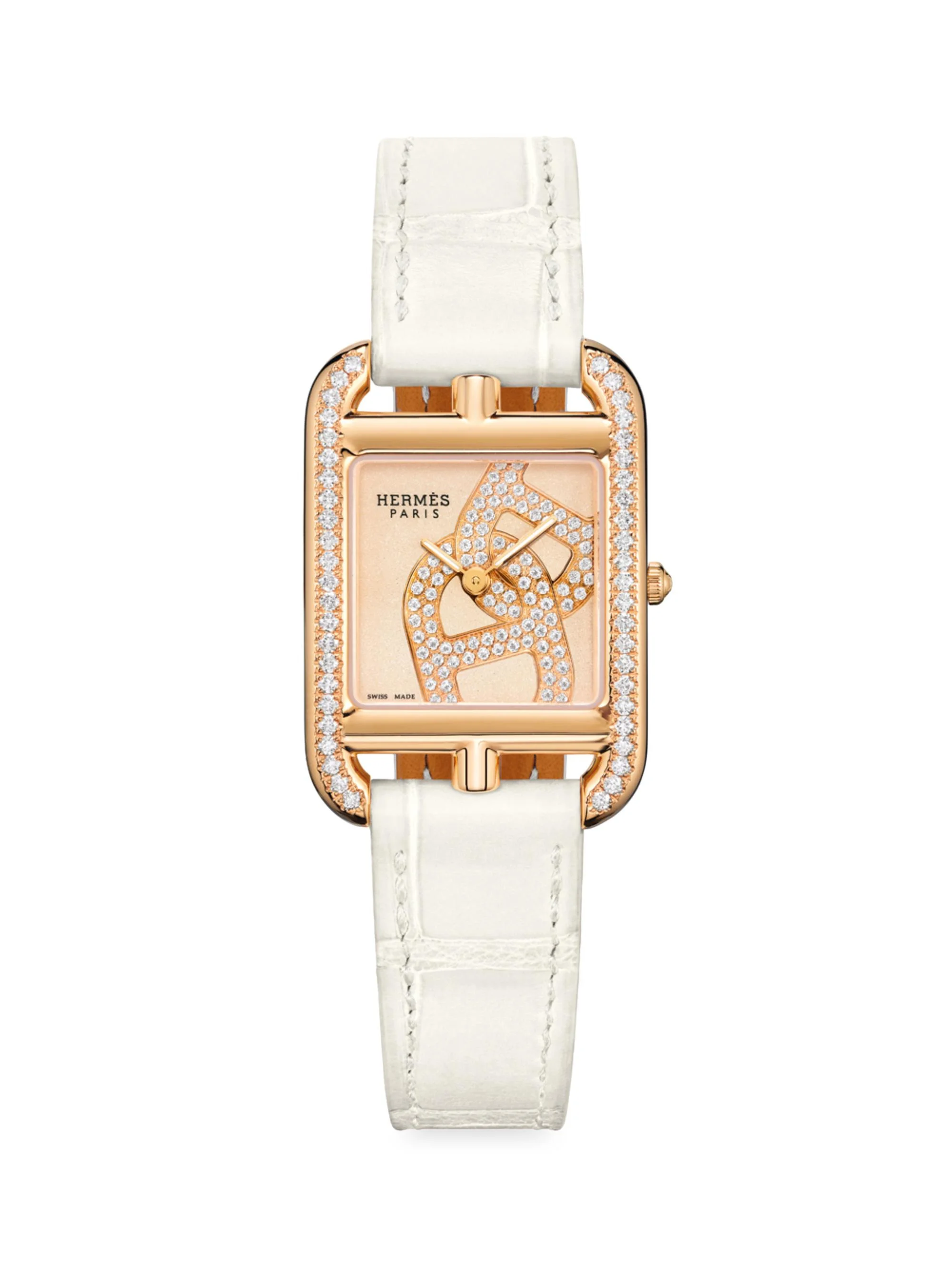 Women's Cape Cod 31MM Chain D'Ancre 18K Rose Gold, Diamond & Alligator Strap Watch - White - 1
