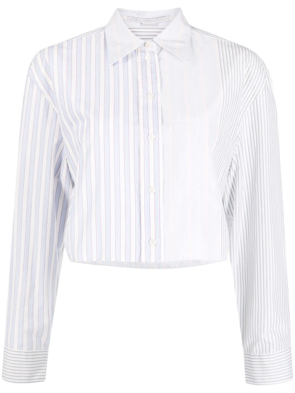 striped cropped shirt - 1