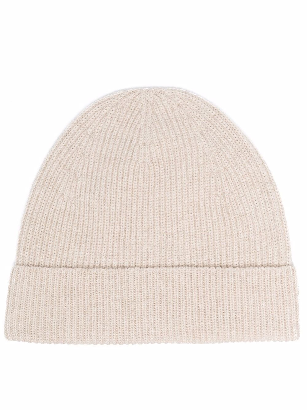 knitted roll up beanie - 1