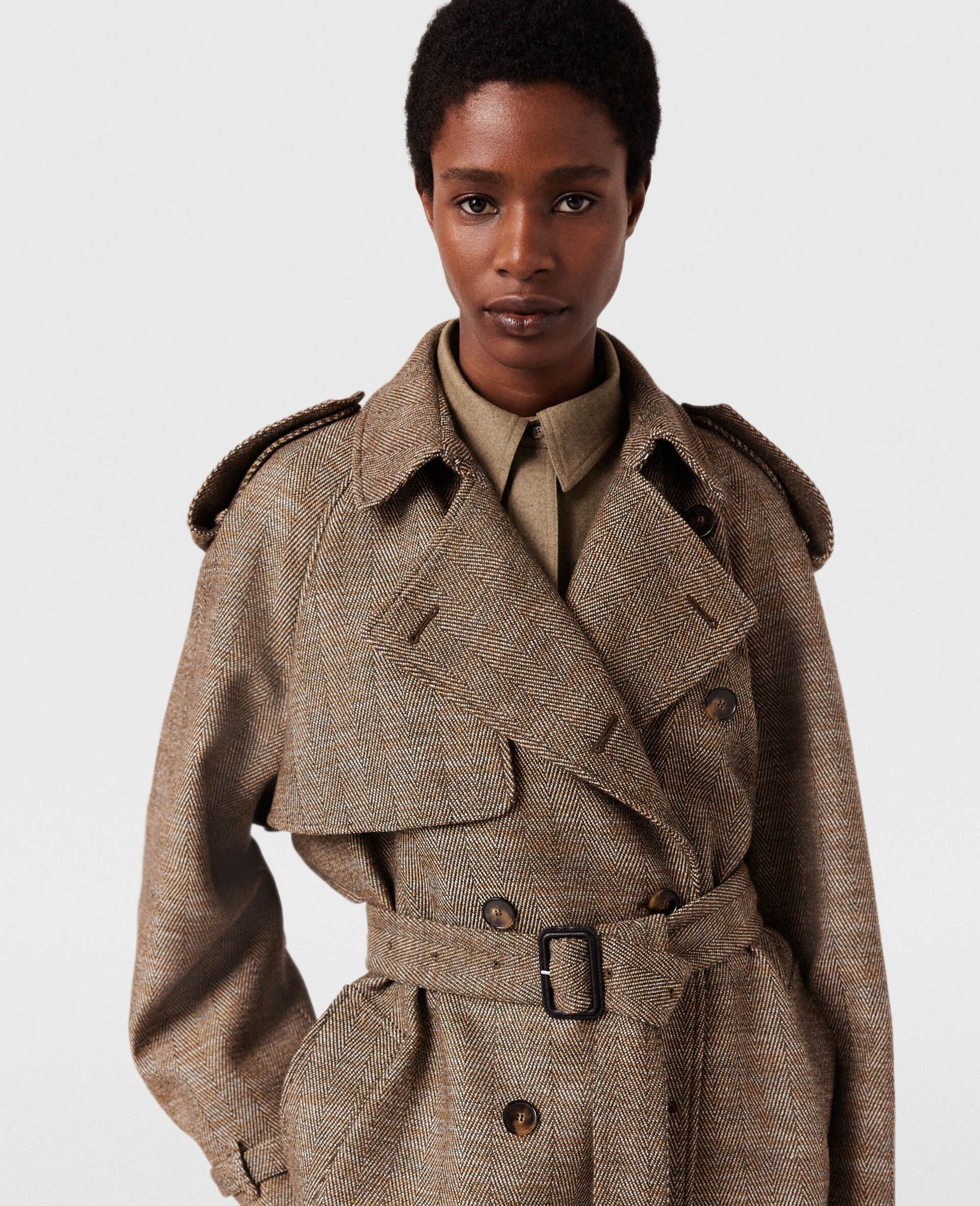 Stella McCartney Belted Check Trench Coat | REVERSIBLE