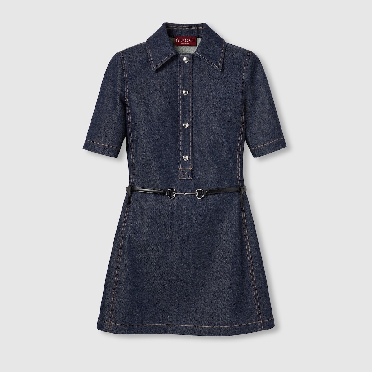 Denim mini dress with Horsebit - 1