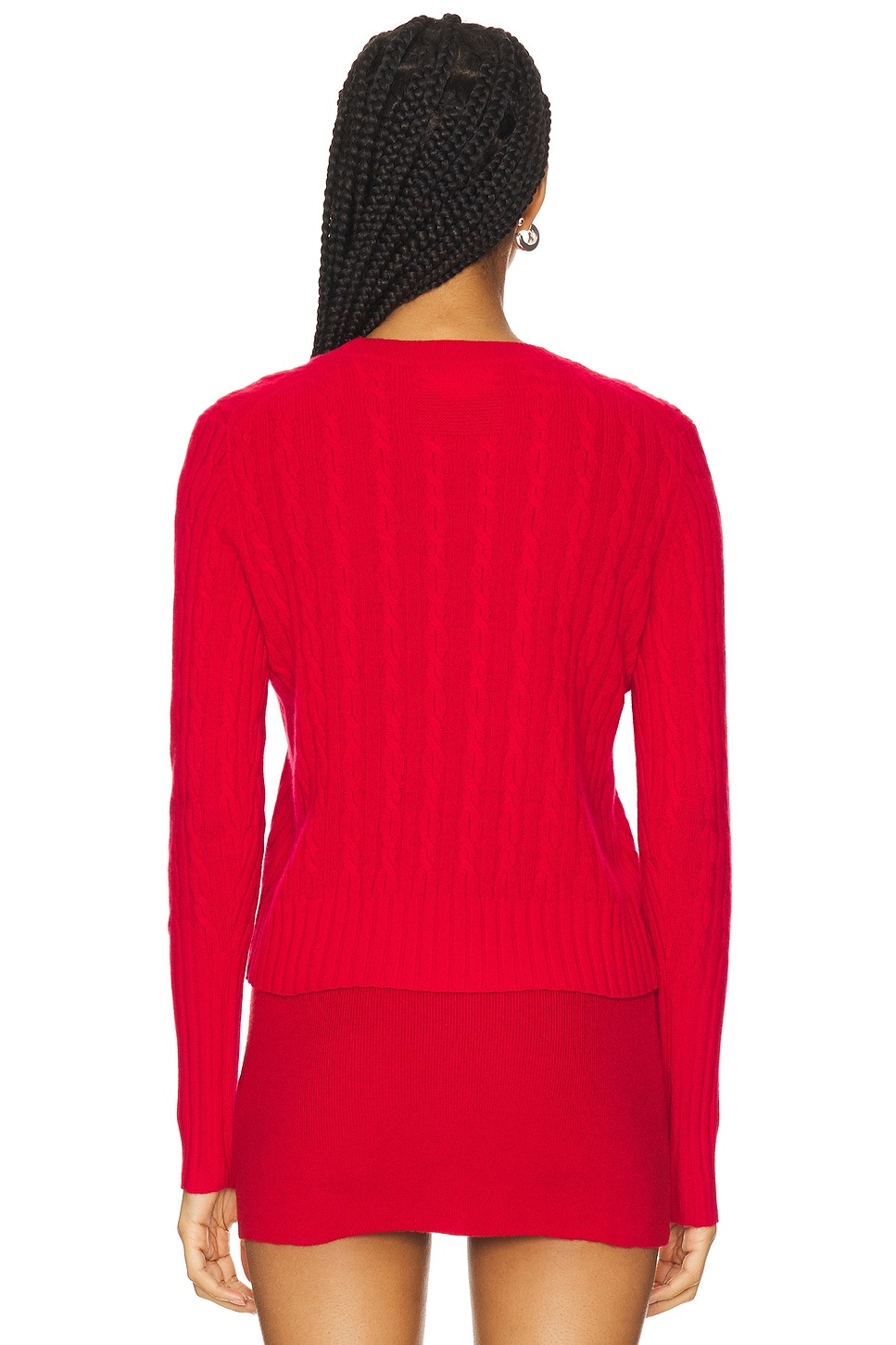 Cable Shrunken Cashmere Crew Sweater - 4