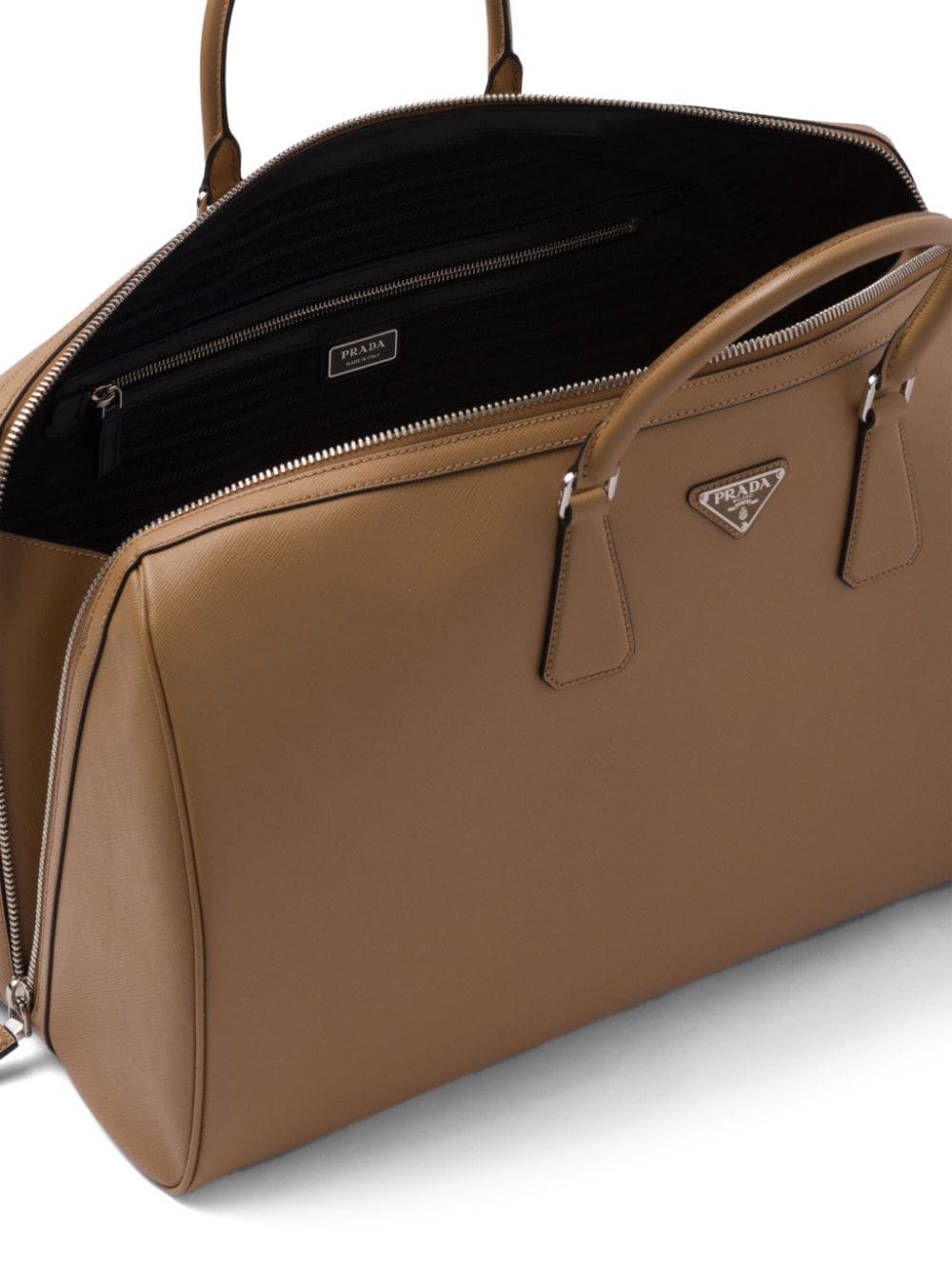 triangle-logo leather bag - 7