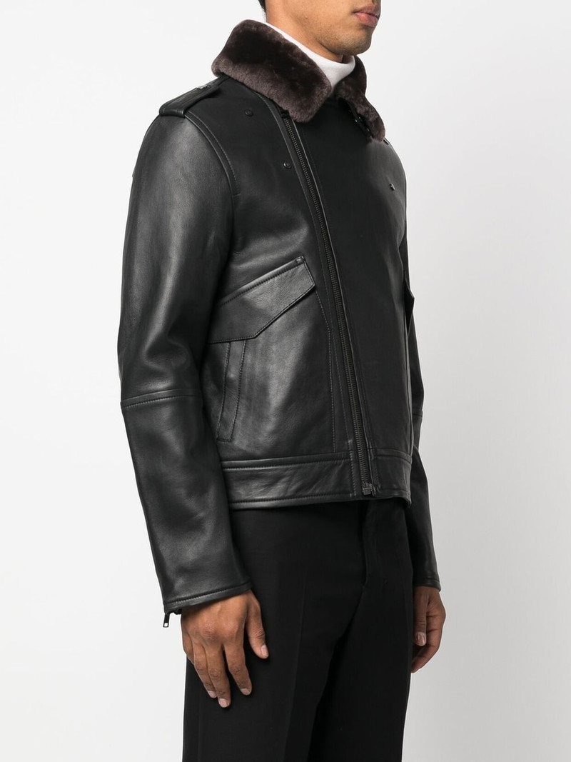fur-collar leather biker jacket 3