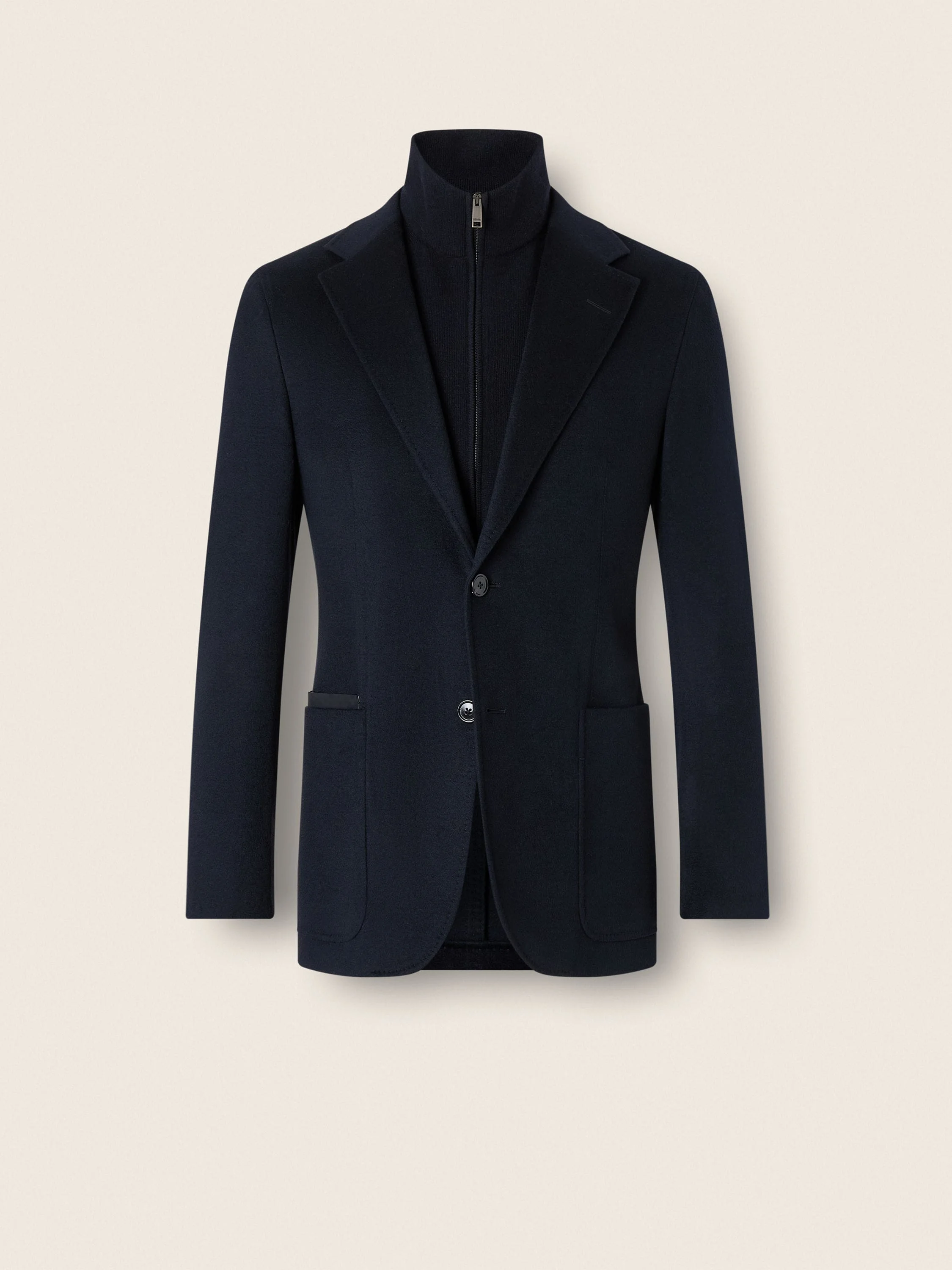 NAVY BLUE OASI CASHMERE JACKET - 1