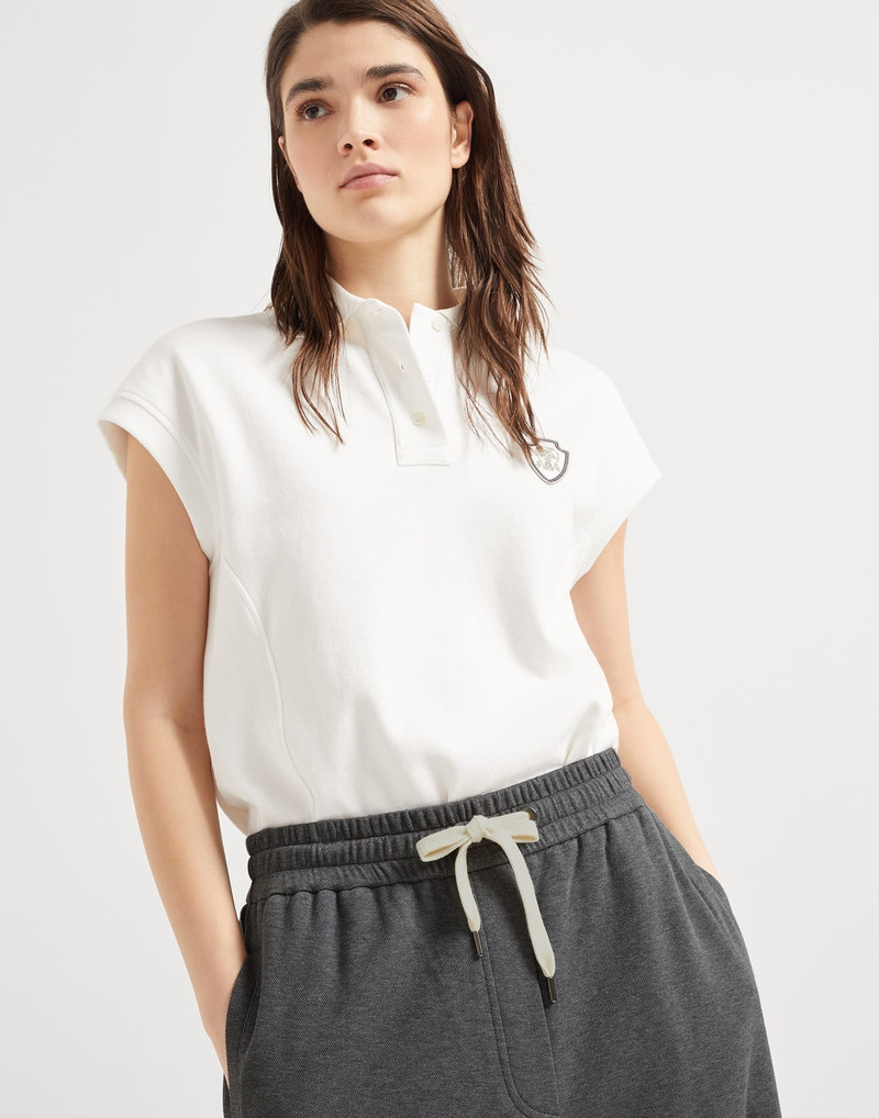 Techno cotton piqué track trousers 3