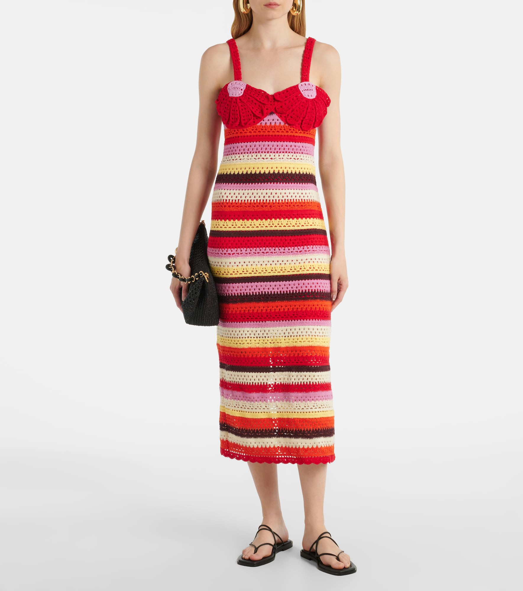 Striped crochet midi dress - 2