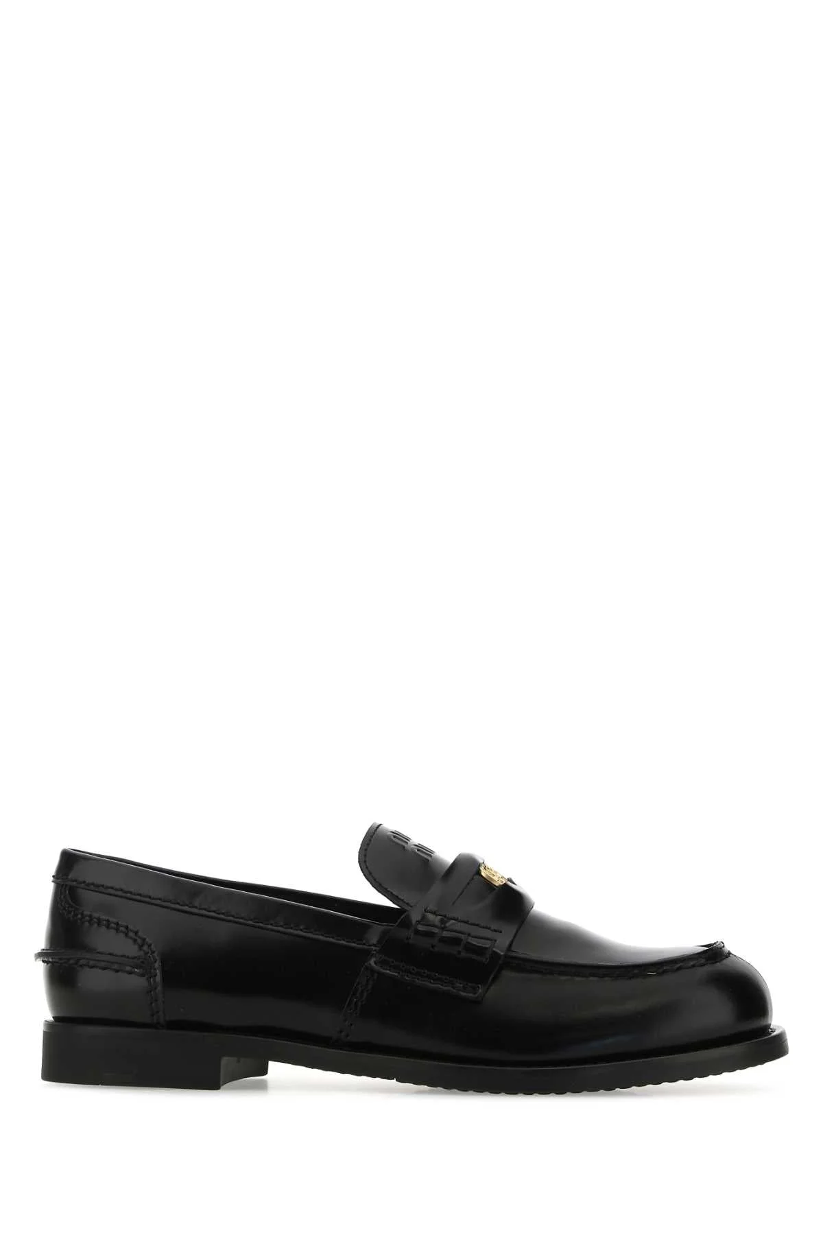 Miu Miu Women Black Leather Loafers - 1