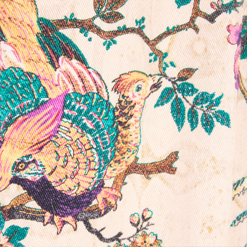 Jeans With Oriental Bird Print 5