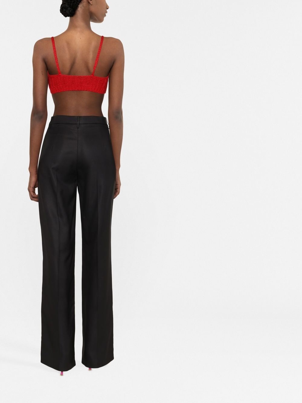 high-waisted straight-leg trousers - 4