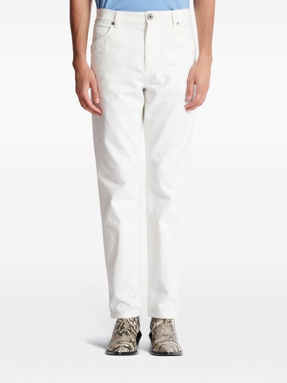 logo-embroidered straight-leg jeans - 5