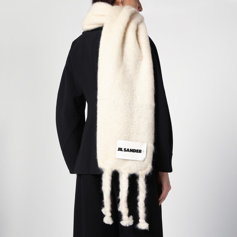 Jil Sander White Mohair Blend Scarf Women - 2