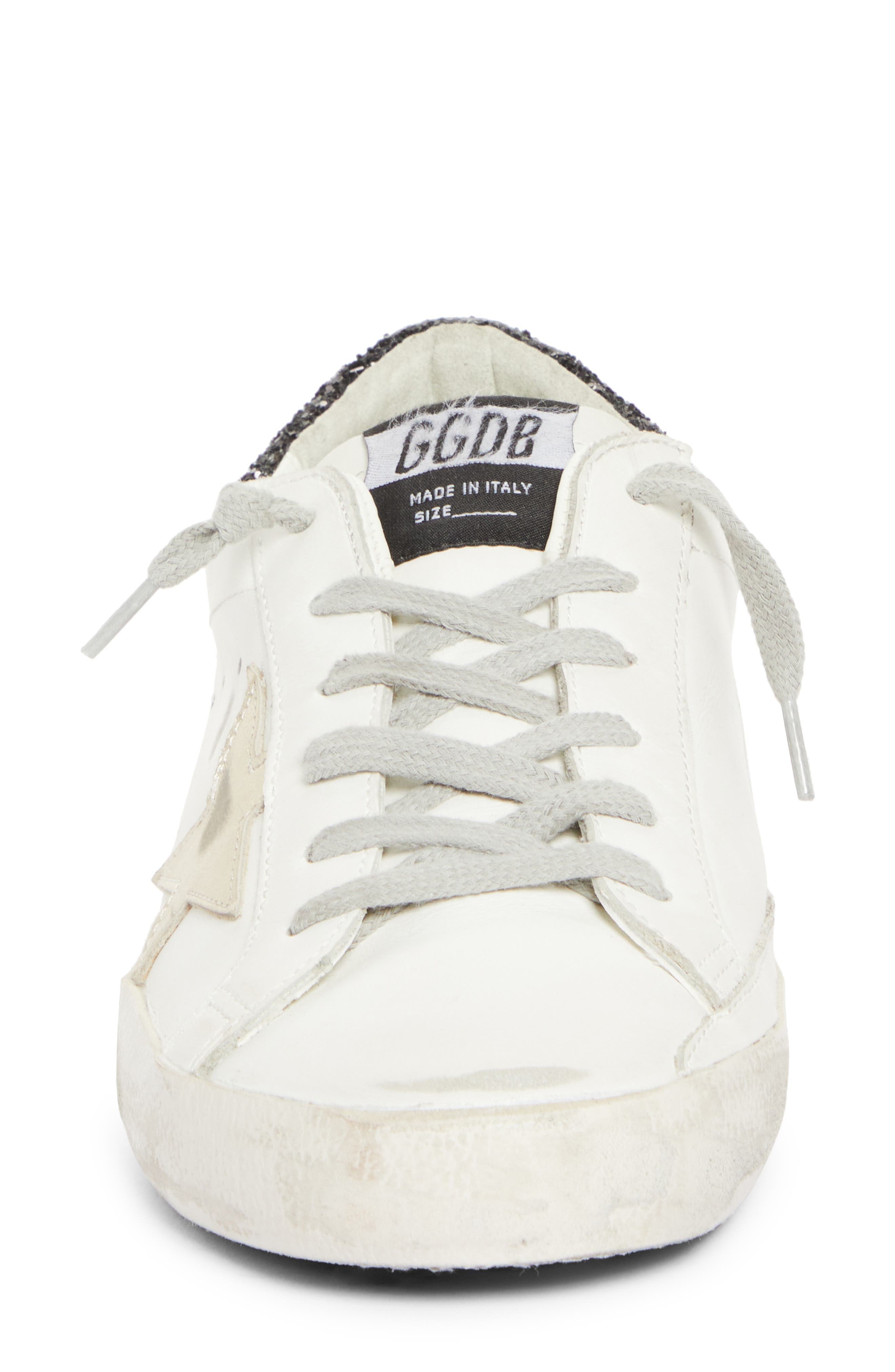 Golden Goose Super-Star Low Top Sneaker in White/Gold/Black at Nordstrom - 4