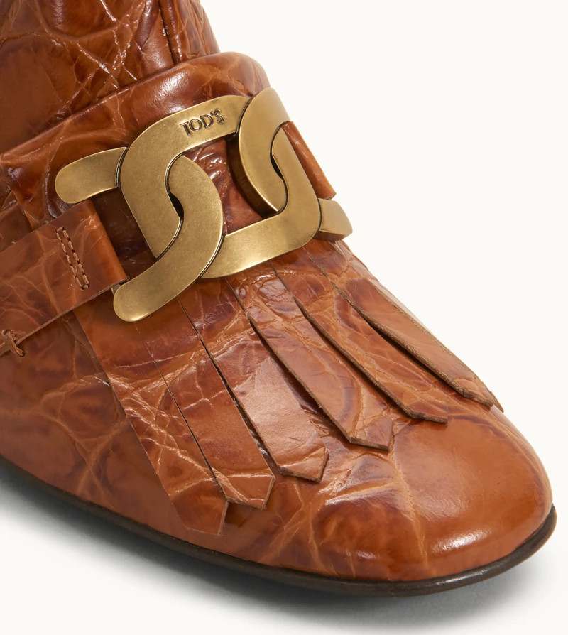 KATE ANKLE BOOTS IN LEATHER - ORANGE 7