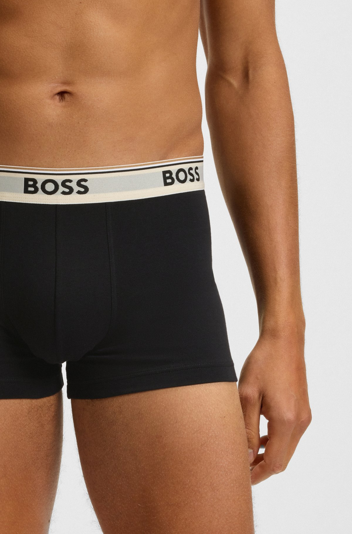 THREE-PACK OF STRETCH-COTTON TRUNKS WITH LOGO WAISTBANDS - 4