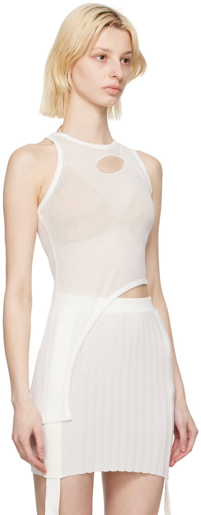 Dion Lee White Bone Merrow Tank Top outlook